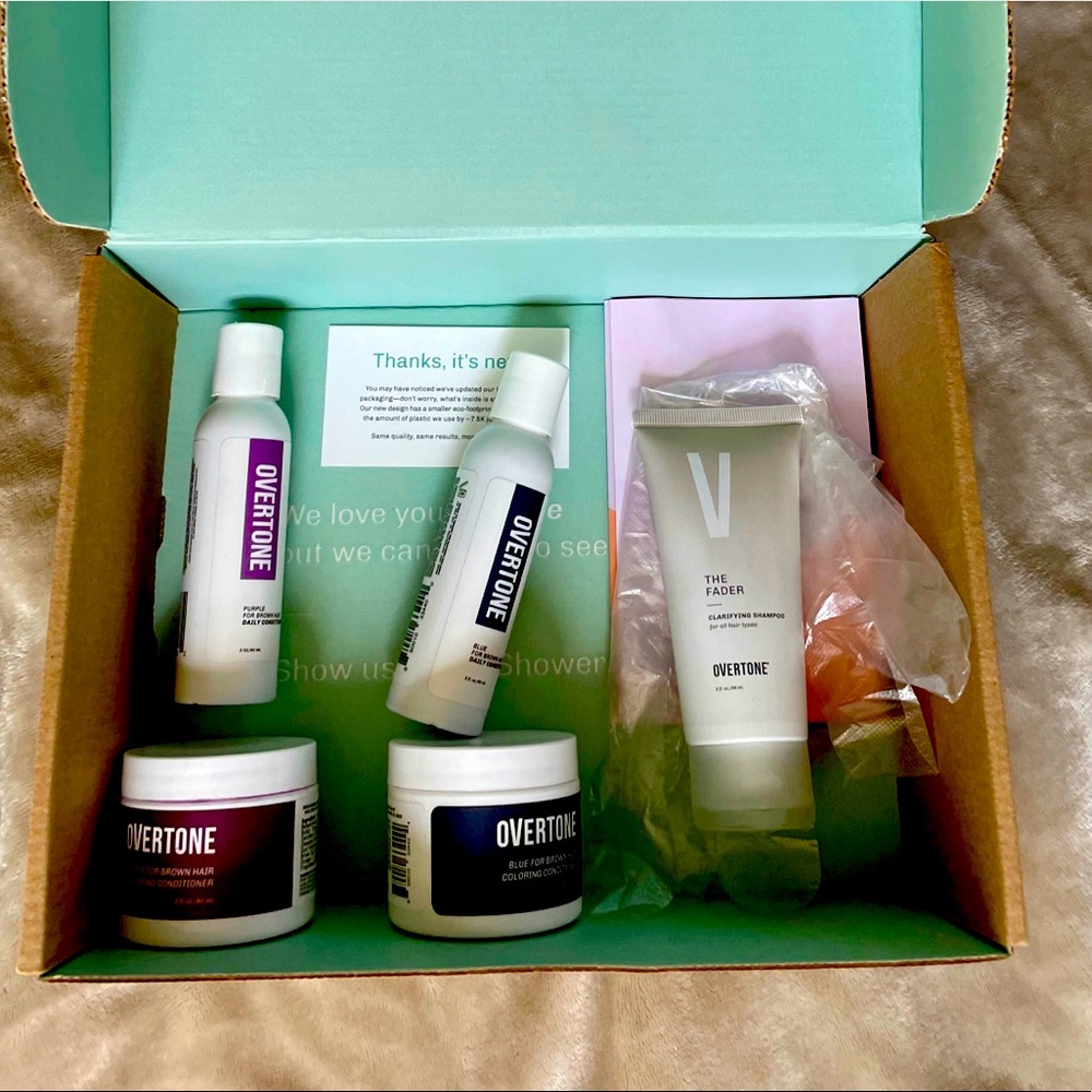 NIB Overtone for Brown Hair blue & purple set!